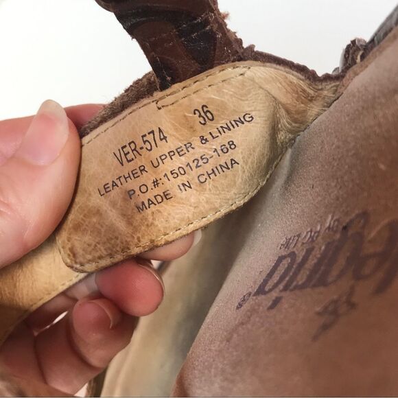 Alegria Women's Verona Yeehaw Brown Leather Slingback Sandals (36) - Picture 10 of 11